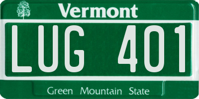 VT license plate LUG401