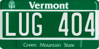 VT license plate LUG404