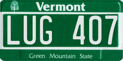 VT license plate LUG407
