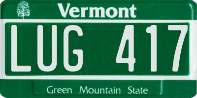 VT license plate LUG417