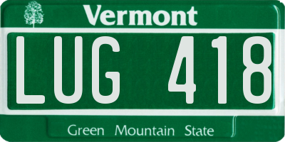 VT license plate LUG418