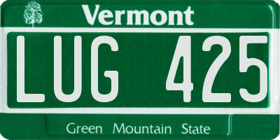 VT license plate LUG425