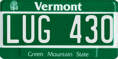 VT license plate LUG430