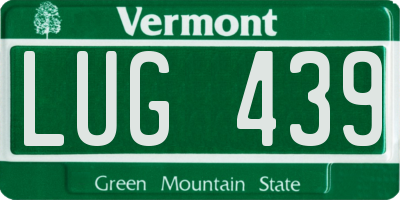 VT license plate LUG439