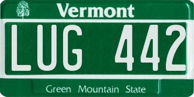 VT license plate LUG442