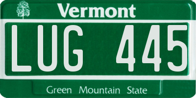VT license plate LUG445