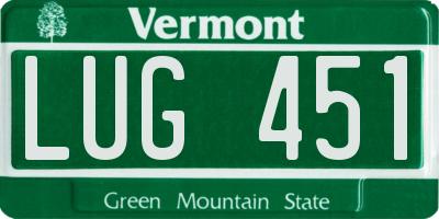 VT license plate LUG451