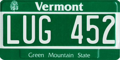 VT license plate LUG452
