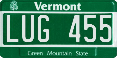 VT license plate LUG455