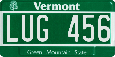 VT license plate LUG456