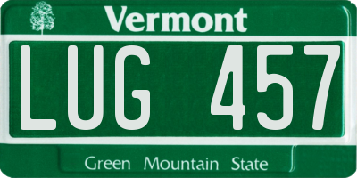 VT license plate LUG457