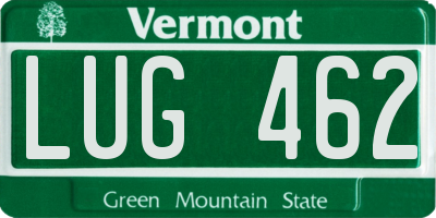 VT license plate LUG462