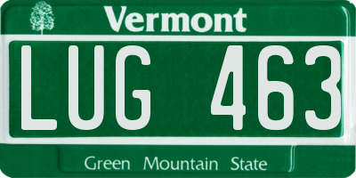 VT license plate LUG463