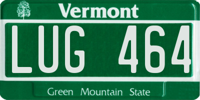 VT license plate LUG464