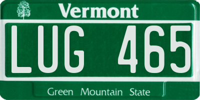 VT license plate LUG465