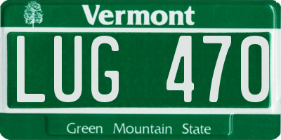 VT license plate LUG470