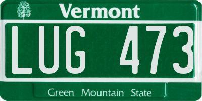 VT license plate LUG473