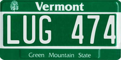 VT license plate LUG474