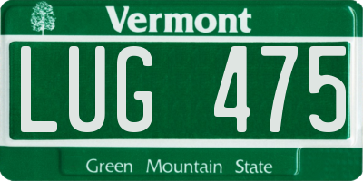 VT license plate LUG475