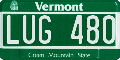 VT license plate LUG480