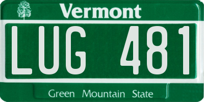 VT license plate LUG481