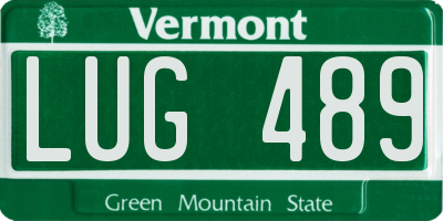 VT license plate LUG489