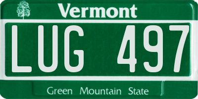 VT license plate LUG497