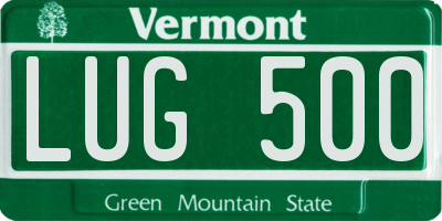 VT license plate LUG500