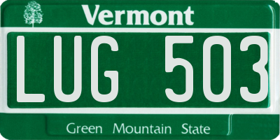 VT license plate LUG503