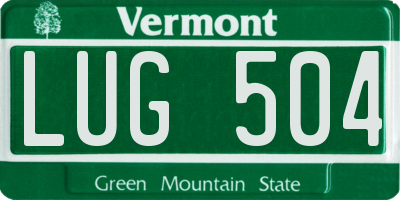 VT license plate LUG504