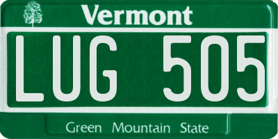 VT license plate LUG505