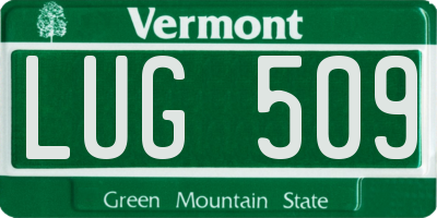 VT license plate LUG509