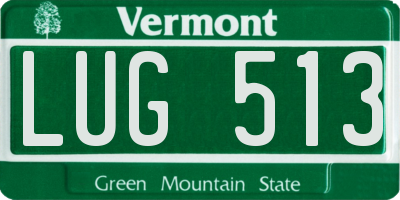 VT license plate LUG513