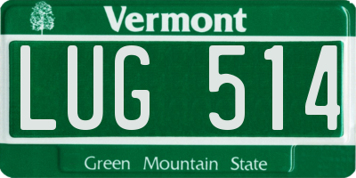 VT license plate LUG514