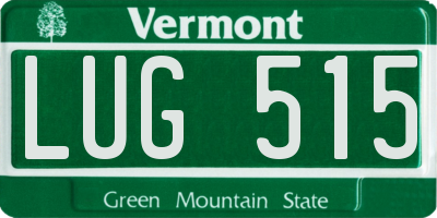 VT license plate LUG515