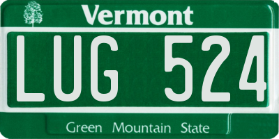 VT license plate LUG524