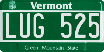 VT license plate LUG525