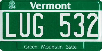 VT license plate LUG532