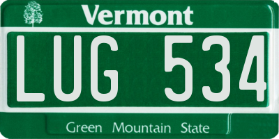 VT license plate LUG534