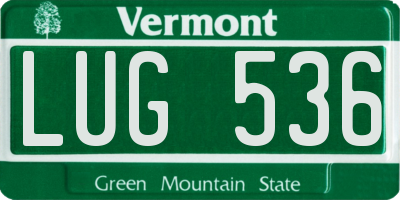 VT license plate LUG536