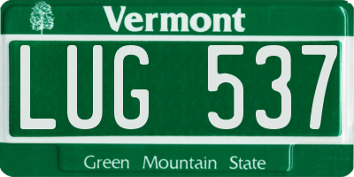 VT license plate LUG537