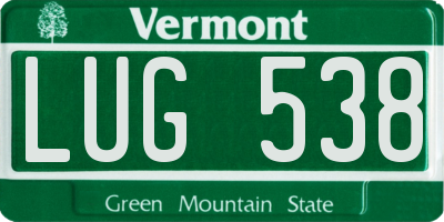 VT license plate LUG538