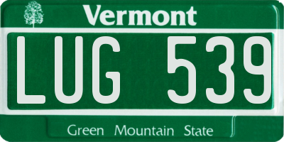 VT license plate LUG539