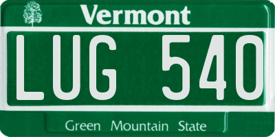 VT license plate LUG540
