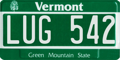 VT license plate LUG542