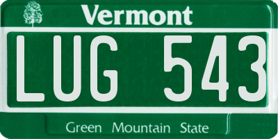 VT license plate LUG543