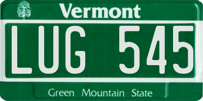 VT license plate LUG545