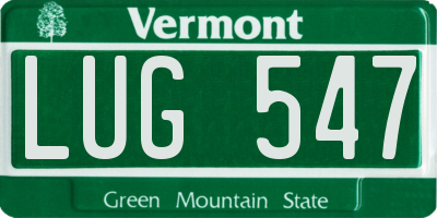 VT license plate LUG547