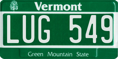 VT license plate LUG549