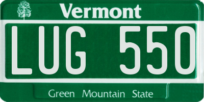 VT license plate LUG550